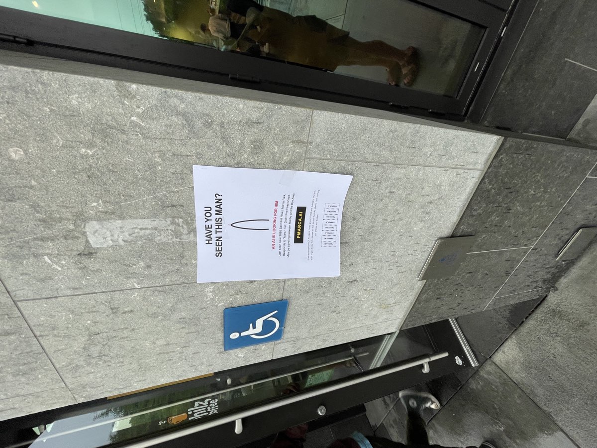 Flyer at building entrance