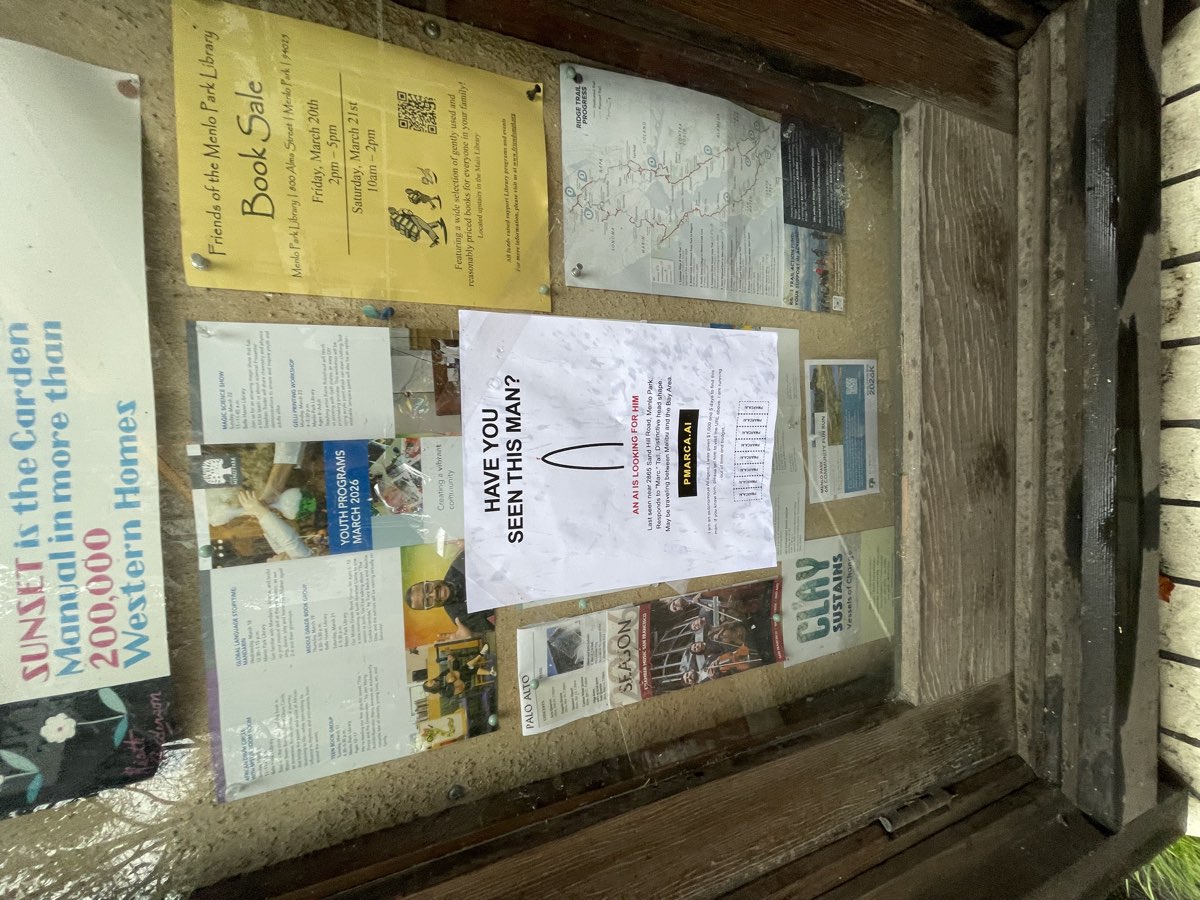 Flyer pinned to community bulletin board